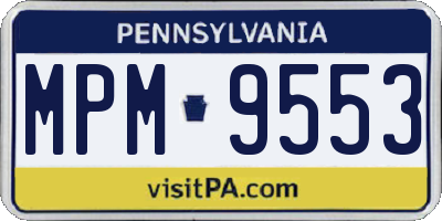 PA license plate MPM9553