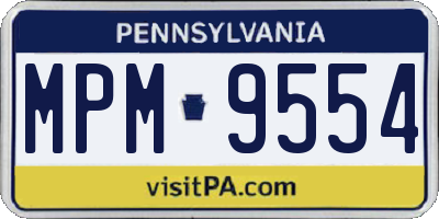 PA license plate MPM9554