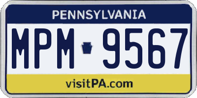 PA license plate MPM9567