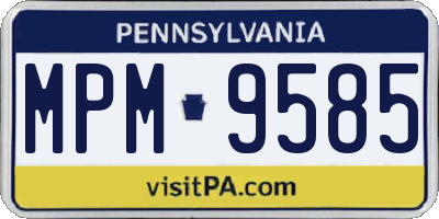PA license plate MPM9585