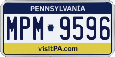 PA license plate MPM9596