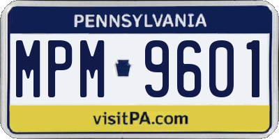 PA license plate MPM9601