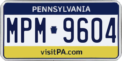 PA license plate MPM9604