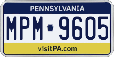PA license plate MPM9605
