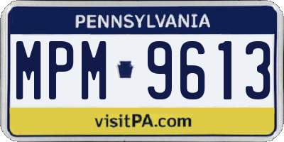 PA license plate MPM9613