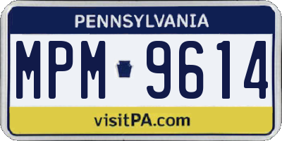 PA license plate MPM9614