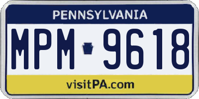 PA license plate MPM9618