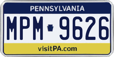 PA license plate MPM9626