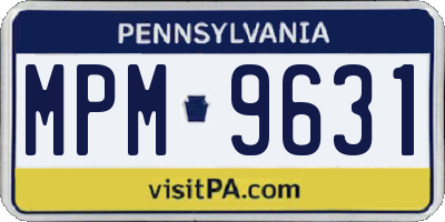 PA license plate MPM9631