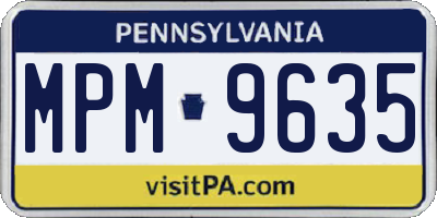 PA license plate MPM9635