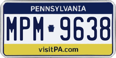 PA license plate MPM9638
