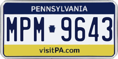 PA license plate MPM9643