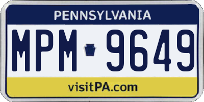 PA license plate MPM9649