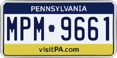 PA license plate MPM9661