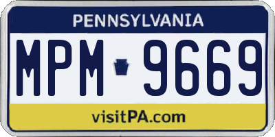 PA license plate MPM9669