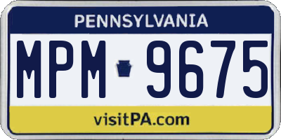PA license plate MPM9675