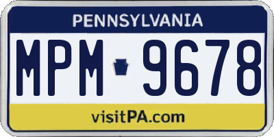 PA license plate MPM9678