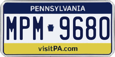 PA license plate MPM9680