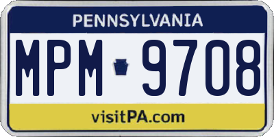 PA license plate MPM9708