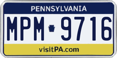 PA license plate MPM9716