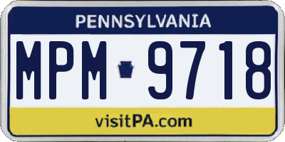 PA license plate MPM9718