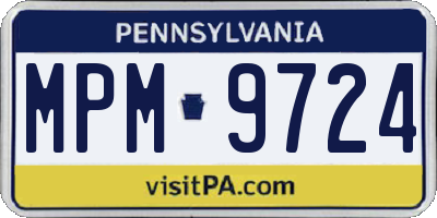 PA license plate MPM9724