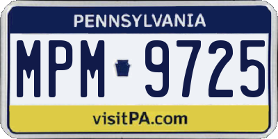 PA license plate MPM9725