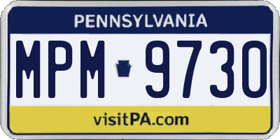 PA license plate MPM9730
