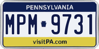 PA license plate MPM9731