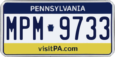 PA license plate MPM9733