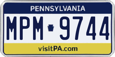 PA license plate MPM9744