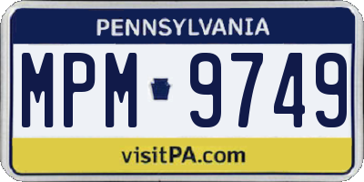 PA license plate MPM9749