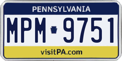 PA license plate MPM9751
