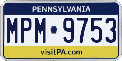 PA license plate MPM9753