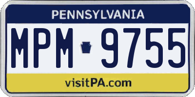 PA license plate MPM9755