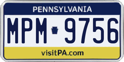 PA license plate MPM9756