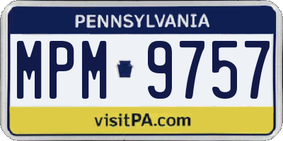PA license plate MPM9757