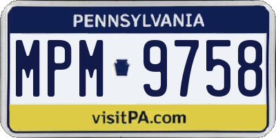 PA license plate MPM9758