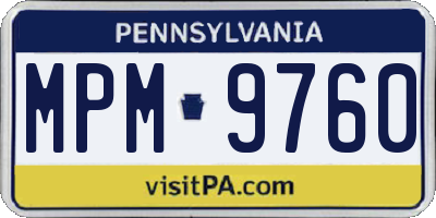 PA license plate MPM9760
