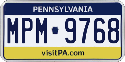 PA license plate MPM9768