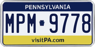 PA license plate MPM9778