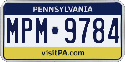 PA license plate MPM9784