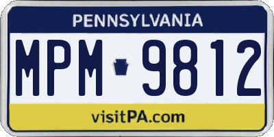 PA license plate MPM9812