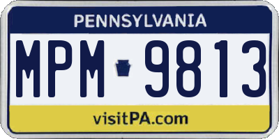 PA license plate MPM9813