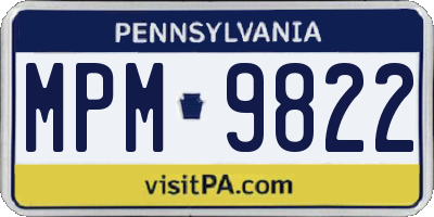 PA license plate MPM9822