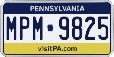 PA license plate MPM9825