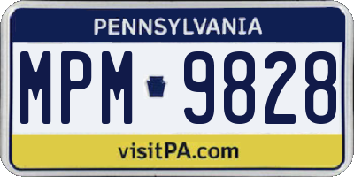 PA license plate MPM9828
