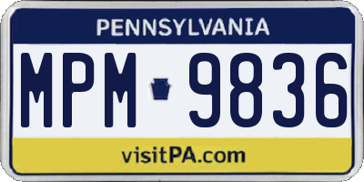 PA license plate MPM9836
