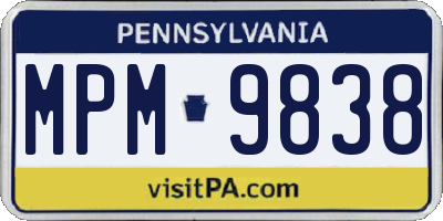 PA license plate MPM9838