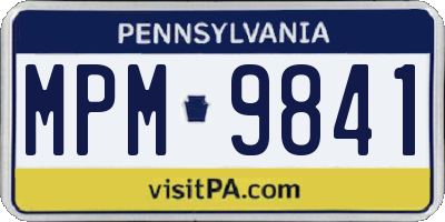 PA license plate MPM9841